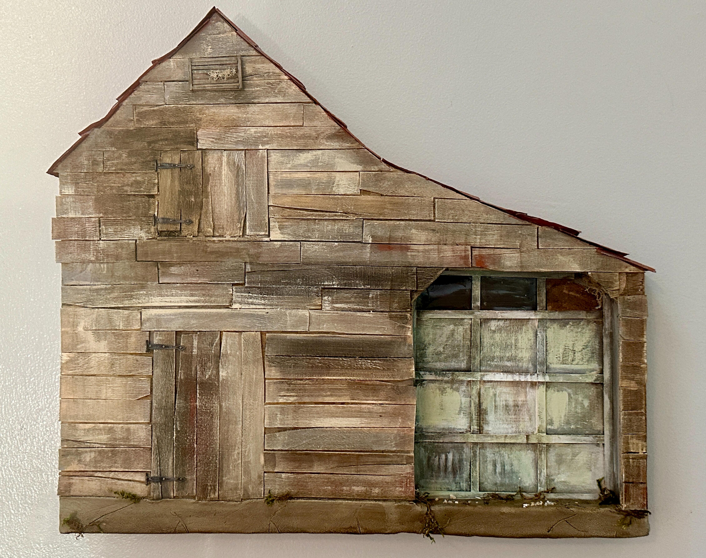 Barn with garage, 18&quot; x 15&quot; x 1.75&quot;