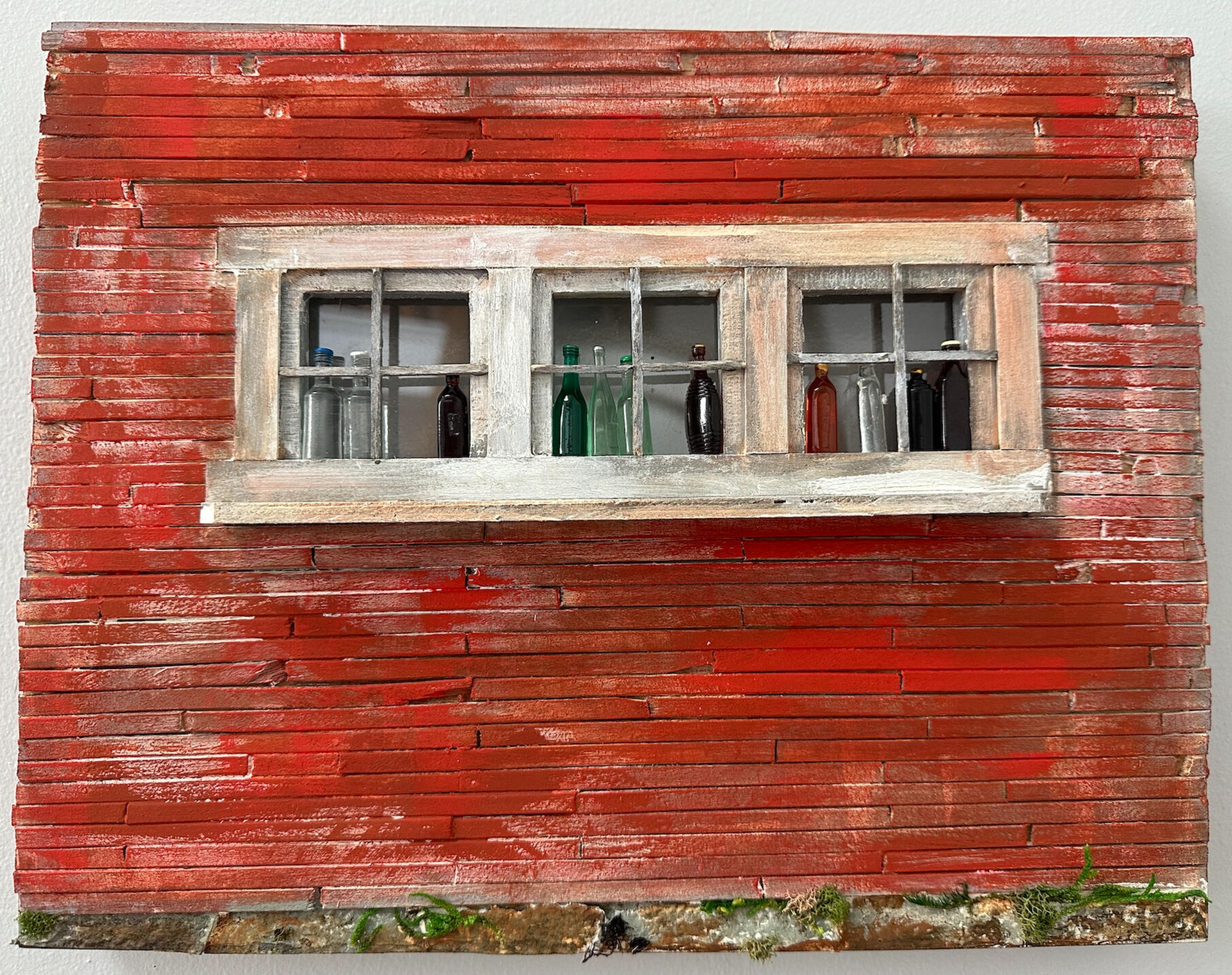 Bottles in Window, 11&quot; x 14&quot; x 1.75&quot;